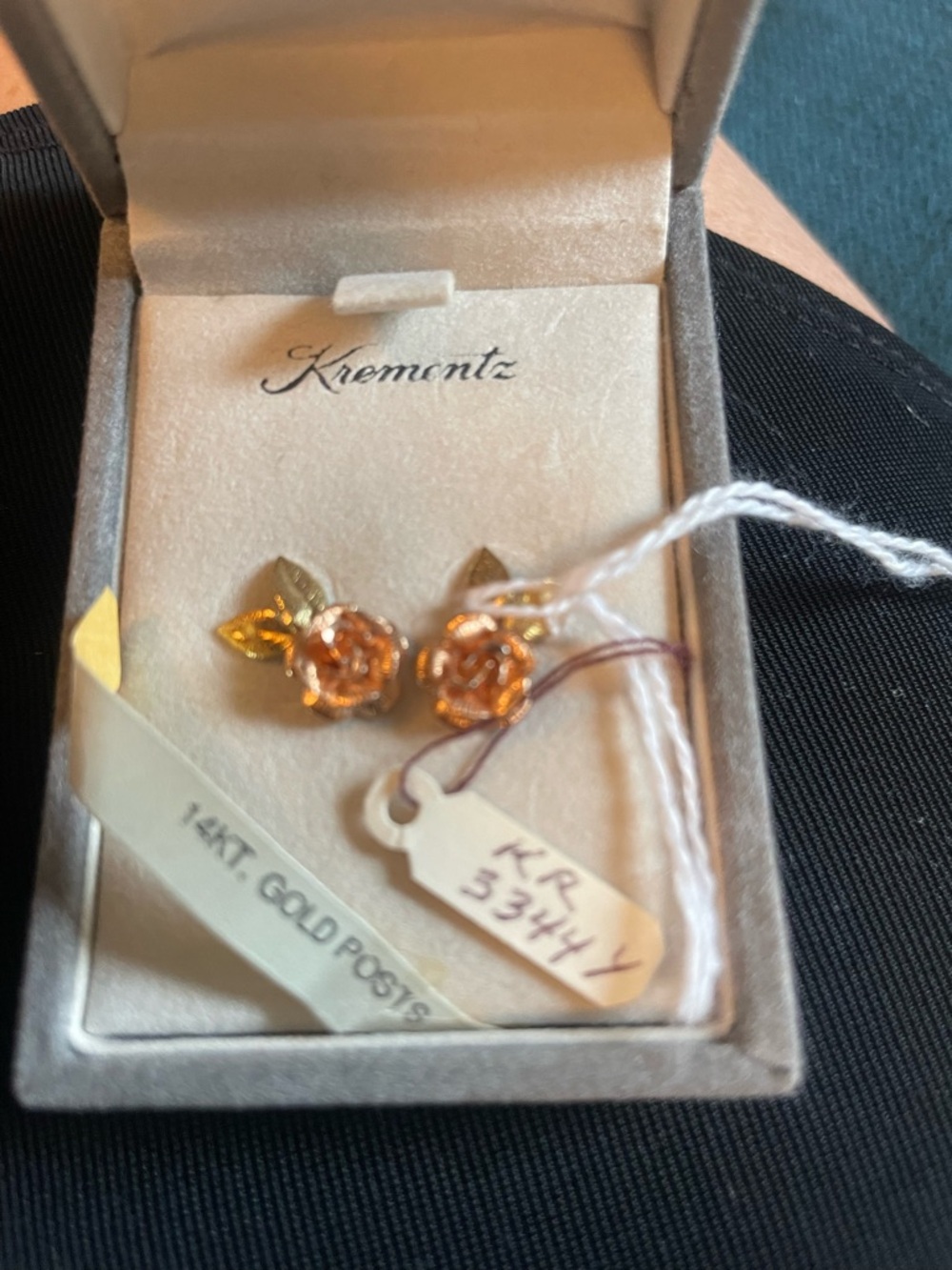 Krementz Rose Gold Floral Stud Earrings